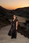 Kaftan Vest - Embroidered Black Velvet