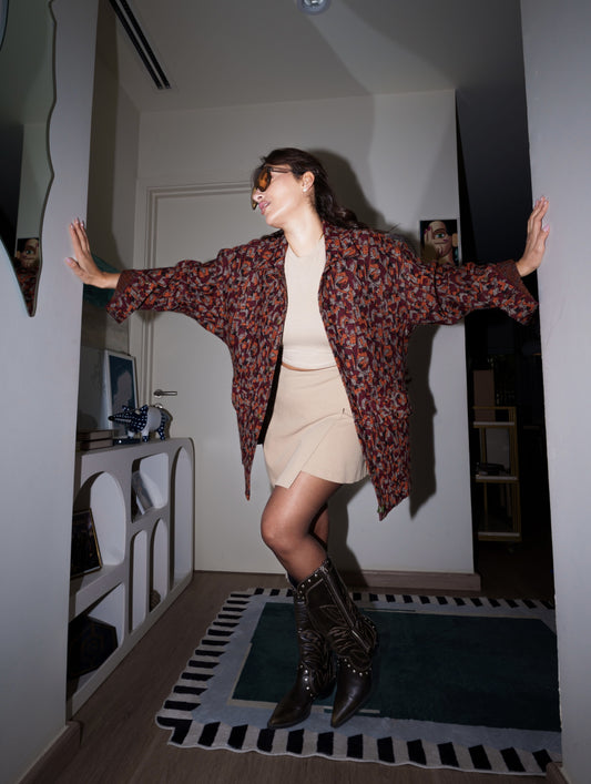 TEDDY BLAZER - BURGENDY