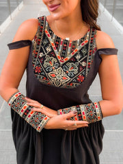 PALESTINIAN EMBROIDERY DRESS - BLACK