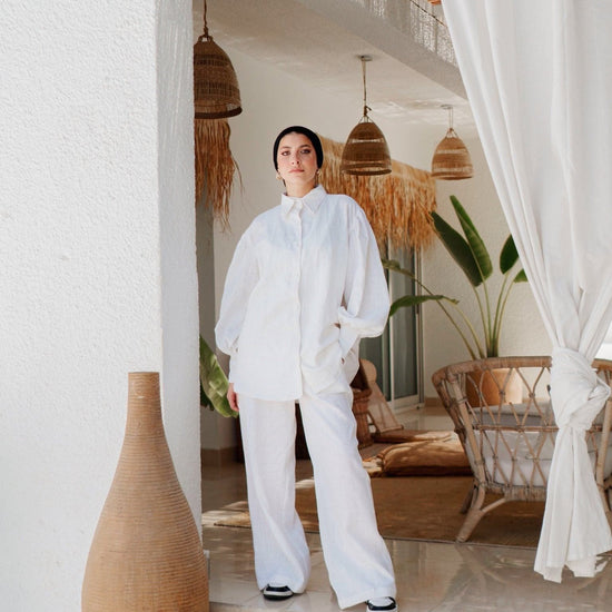 BYSARAD | ABHA PANTS & SHIRT CO-ORD - OFF WHITE