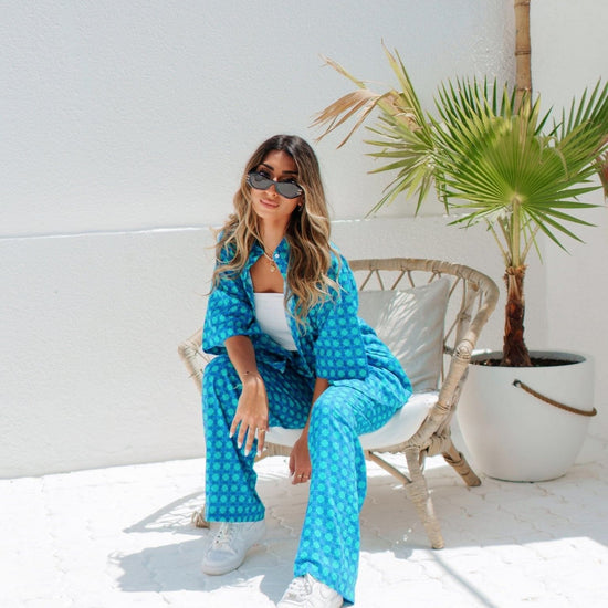 BYSARAD | ANGURIA PANTS & SHIRT CO-ORD - BLUE