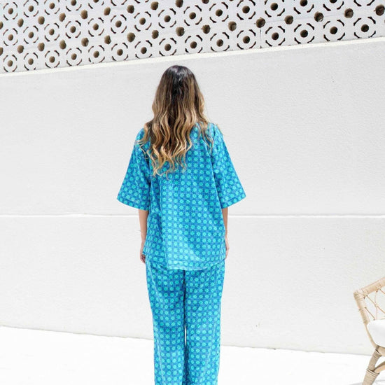 BYSARAD | ANGURIA PANTS & SHIRT CO-ORD - BLUE