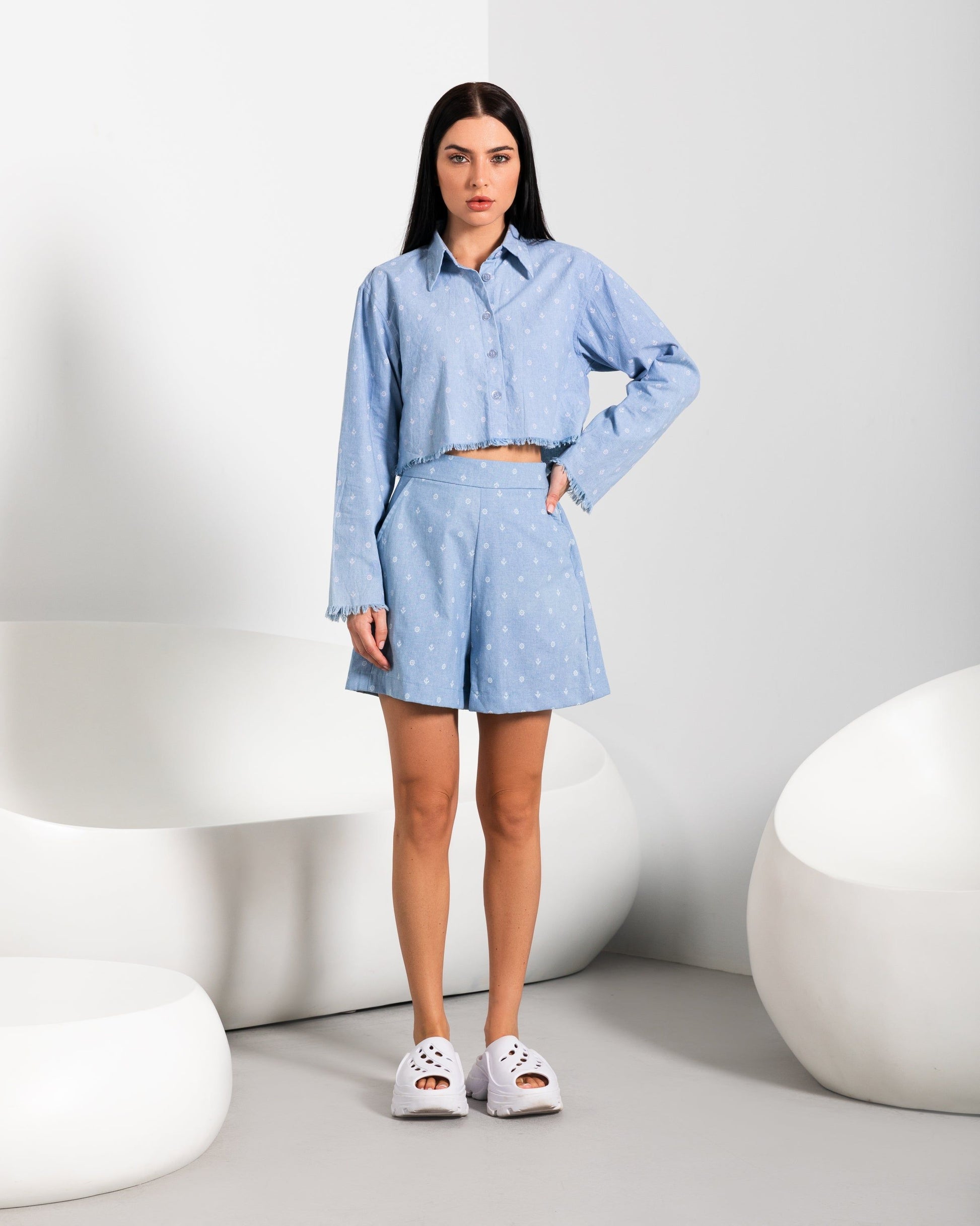 BYSARAD | CAPTAIN'S SHORTS & CROPPED SHIRT CO-ORD