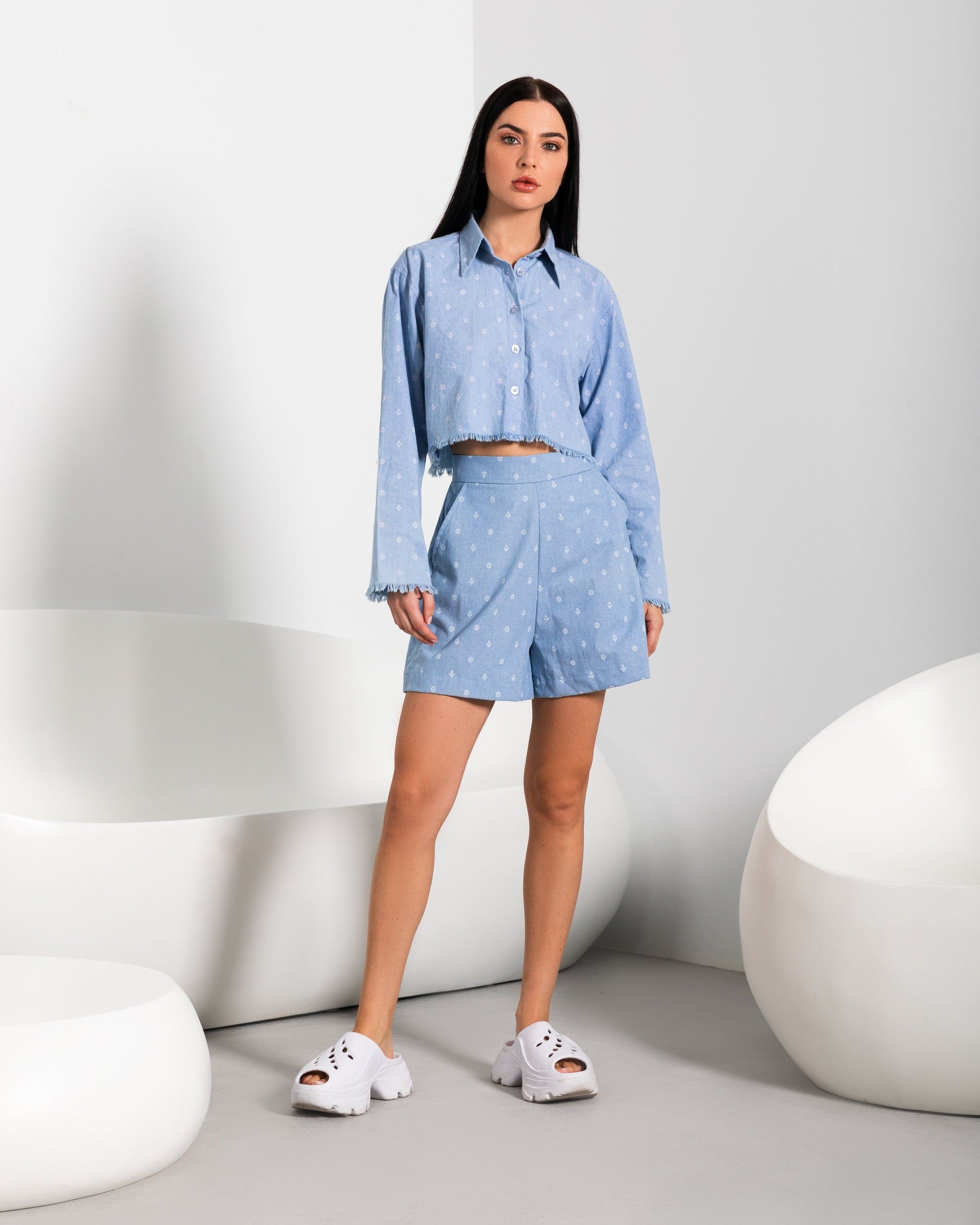 BYSARAD | CAPTAIN'S SHORTS & CROPPED SHIRT CO-ORD