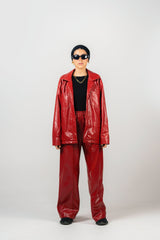 BYSARAD | FAUX LEATHER JACKET - RED