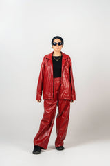 BYSARAD | FAUX LEATHER JACKET - RED