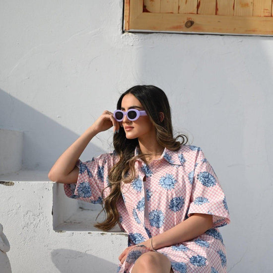 BYSARAD | FIORI SHORTS & SHIRT CO-ORD - PINK