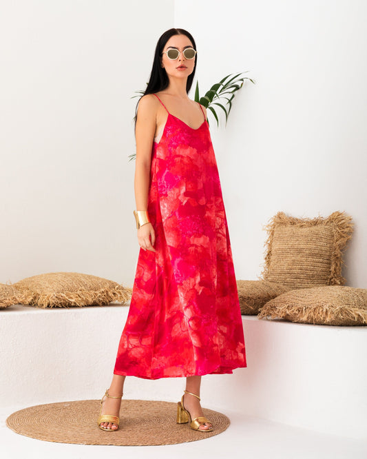 BYSARAD | FLOWY MAXI DRESS - PINK