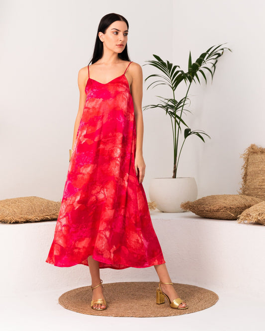 BYSARAD | FLOWY MAXI DRESS - PINK