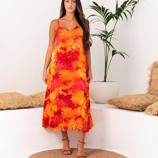 BYSARAD | FLOWY MAXI DRESS - RED