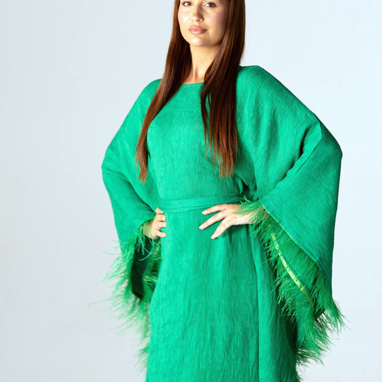 BYSARAD | GALA BUTTERFLY DRESS - EMERALD GREEN