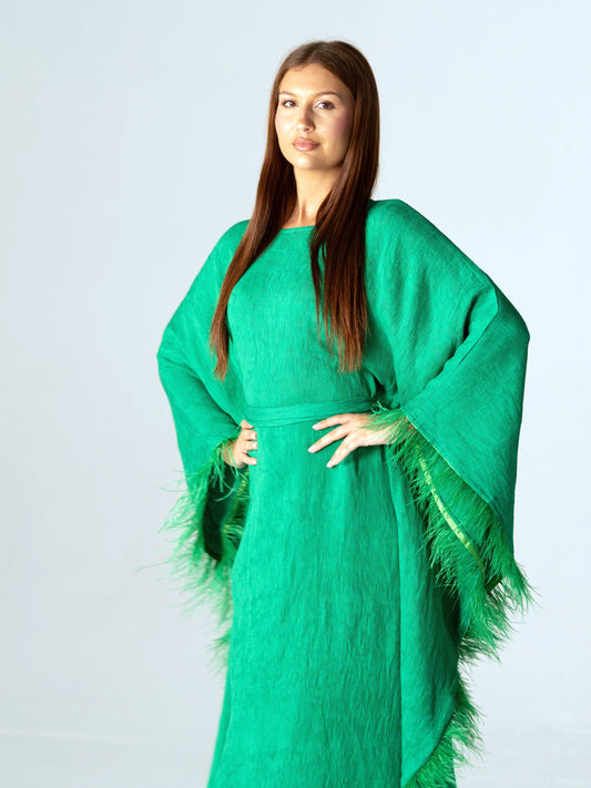 BYSARAD | GALA BUTTERFLY DRESS - EMERALD GREEN