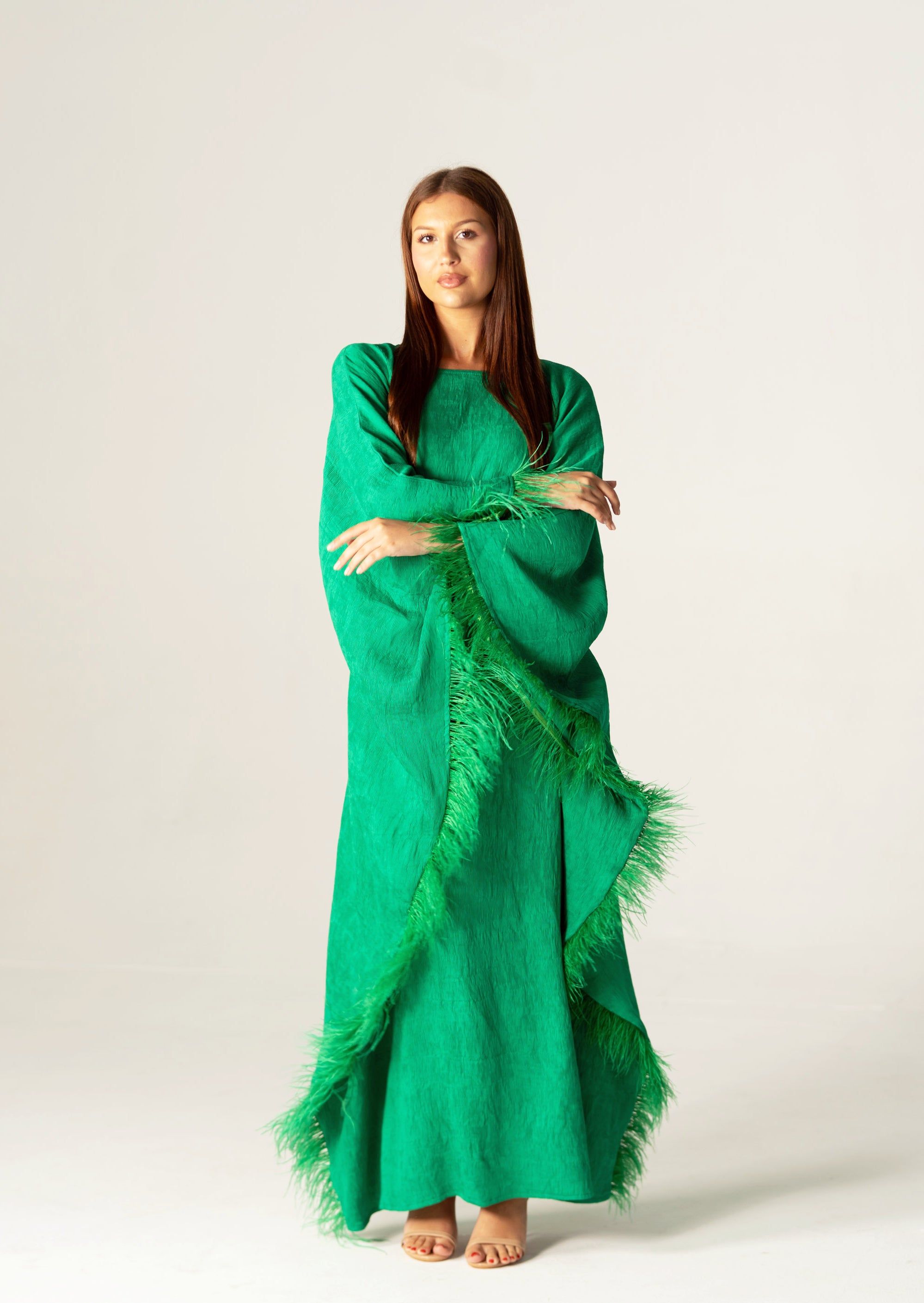 BYSARAD | GALA BUTTERFLY DRESS - EMERALD GREEN