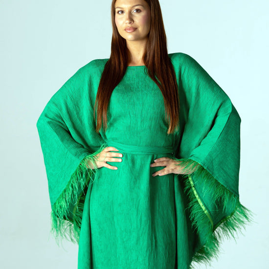 BYSARAD | GALA BUTTERFLY DRESS - EMERALD GREEN