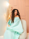 BYSARAD | GALA LONG SLEEVE DRESS - TURQUOISE
