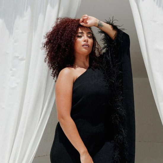 BYSARAD | GALA OFF SHOULDER DRESS - BLACK