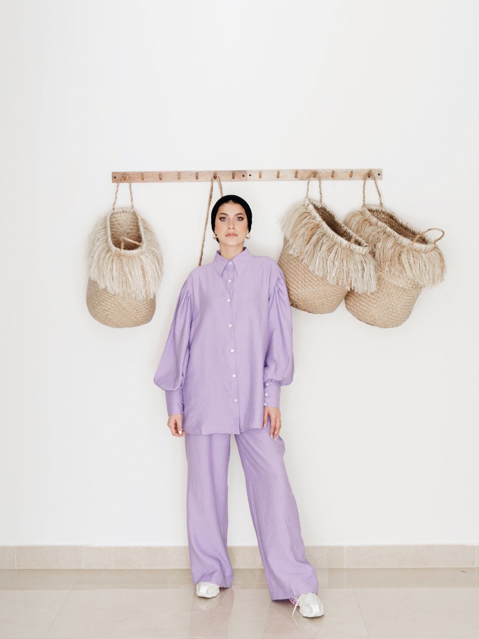 BYSARAD | JEDDAH PANTS & SHIRT CO-ORD - LILAC