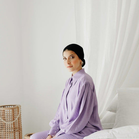BYSARAD | JEDDAH PANTS & SHIRT CO-ORD - LILAC