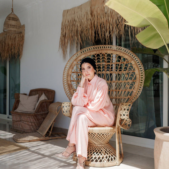 BYSARAD | JEDDAH PANTS & SHIRT CO-ORD - PEACH