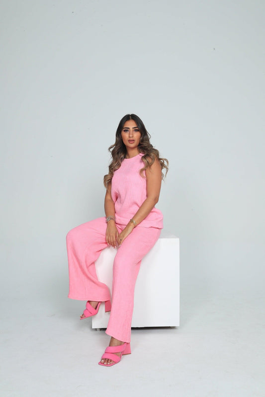 BYSARAD | MARGARITA PANT & RELAXED TOP CO-ORD - BUBBLE GUM PINK