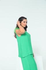 BYSARAD | MARGARITA PANT & RELAXED TOP - EMERALD GREEN