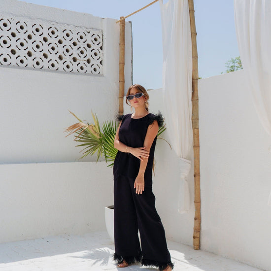 BYSARAD | MARGARITA PANT & RELAXED TOP - REAL BLACK