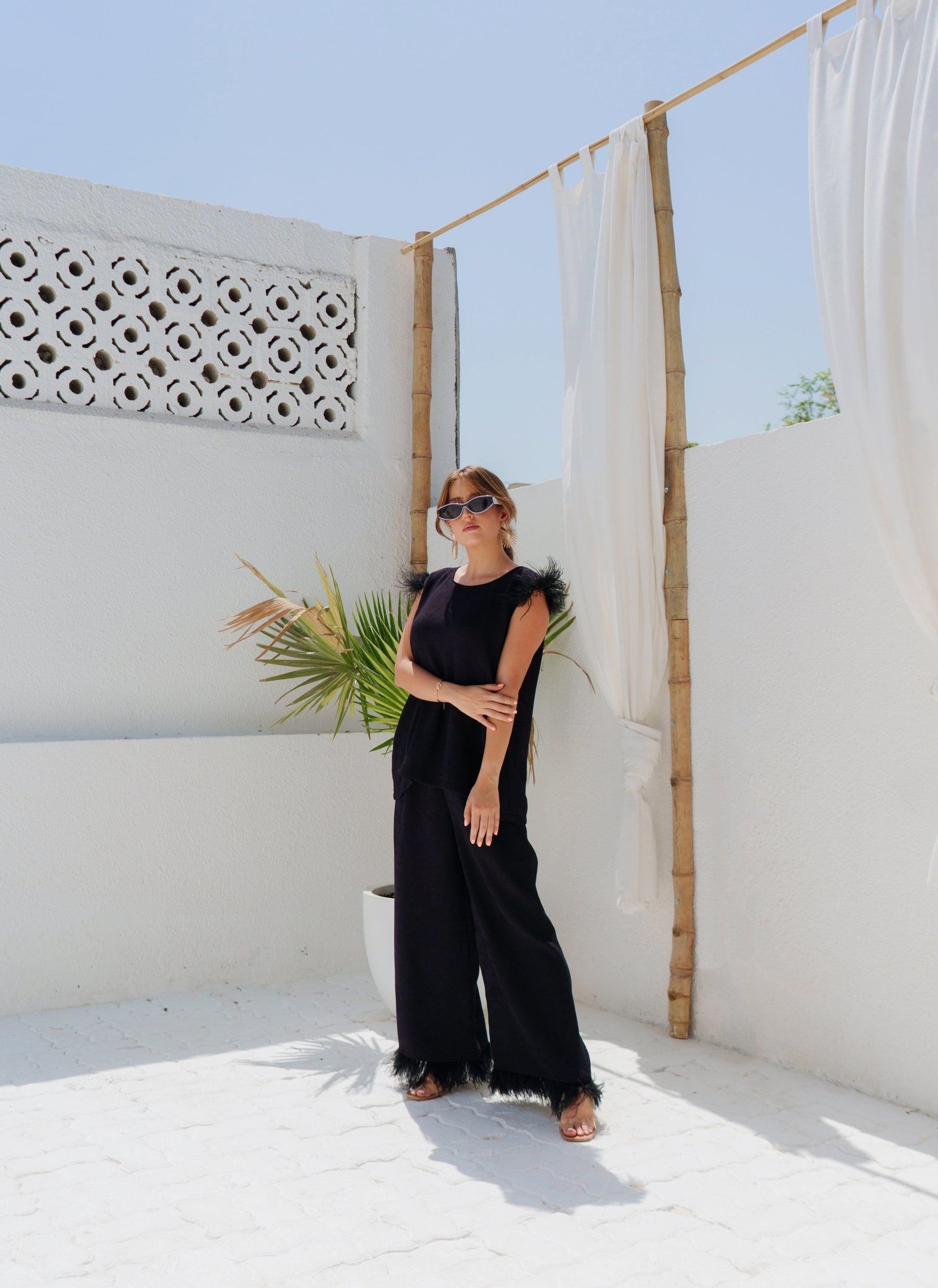 BYSARAD | MARGARITA PANT & RELAXED TOP - REAL BLACK