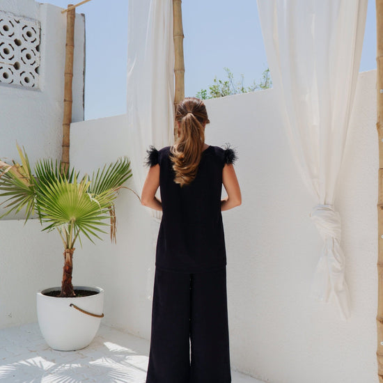 BYSARAD | MARGARITA PANT & RELAXED TOP - REAL BLACK