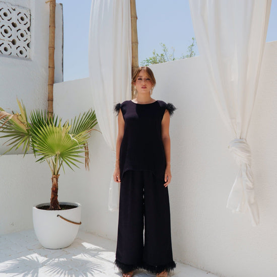 BYSARAD | MARGARITA PANT & RELAXED TOP - REAL BLACK