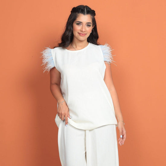 BYSARAD | MARGARITA PANT & RELAXED TOP - REAL WHITE