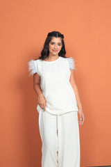 BYSARAD | MARGARITA PANT & RELAXED TOP - REAL WHITE