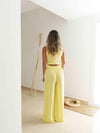 BYSARAD | MARGARITA PANTS & CROP TOP CO-ORD - PASTEL YELLOW