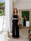 BYSARAD | MARGARITA PANTS & CROP TOP CO-ORD - REAL BLACK