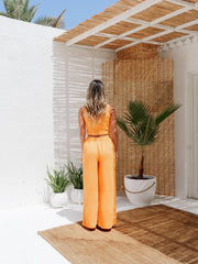 BYSARAD | MARGARITA PANTS & CROP TOP CO-ORD - TANGERINE ORANGE