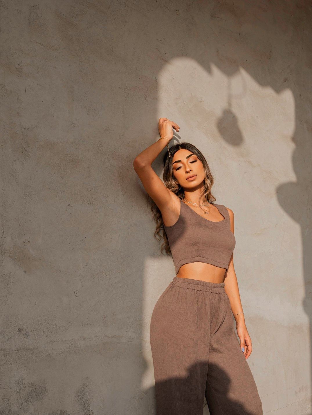 BYSARAD | MARGARITA PANTS & CROP TOP CO-ORD - TAUPE