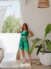 BYSARAD | MARGARITA SHORTS & CROP TOP CO-ORD - EMERALD GREEN