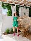 BYSARAD | MARGARITA SHORTS & CROP TOP CO-ORD - EMERALD GREEN