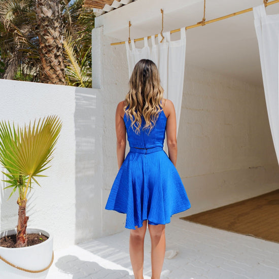BYSARAD | MARGARITA SKIRT & CROP TOP CO-ORD - SAPPHIRE BLUE