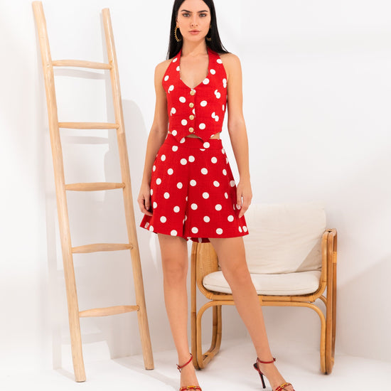 BYSARAD | POLKA DOT SHORTS & WAISTCOAT CO-ORD