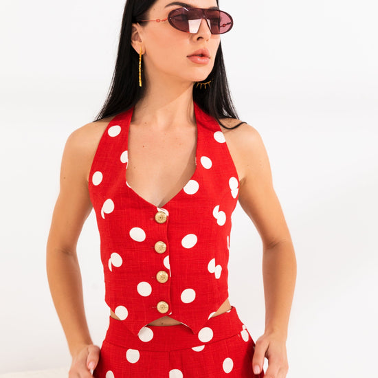BYSARAD | POLKA DOT SHORTS & WAISTCOAT CO-ORD