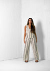BYSARAD | STRIPED LINED PANTS & RELAXED WAISTCOAT CO-ORD - GREY