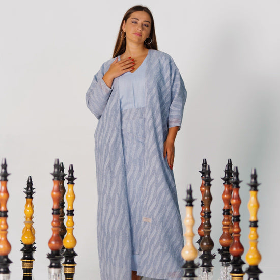 BYSARAD | THE ATHENA 3-PIECE ABAYA SET - BLUE