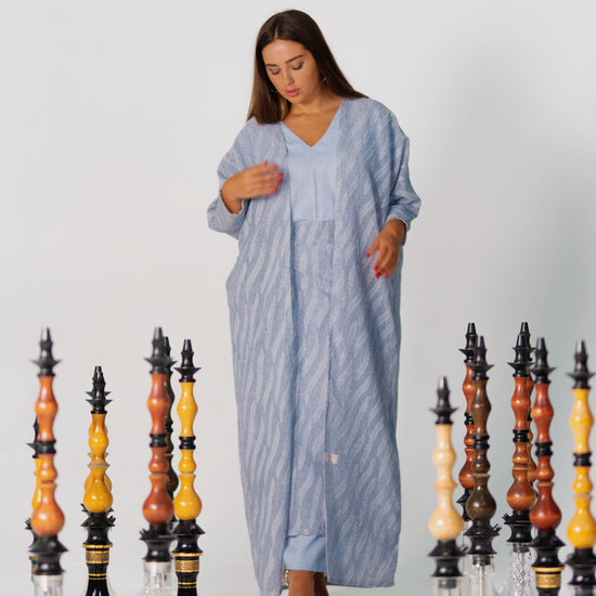 BYSARAD | THE ATHENA 3-PIECE ABAYA SET - BLUE