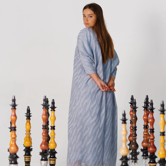 BYSARAD | THE ATHENA 3-PIECE ABAYA SET - BLUE
