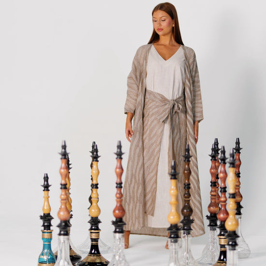 BYSARAD | THE ATHENA 3-PIECE ABAYA SET - BROWN