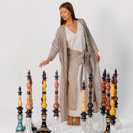 BYSARAD | THE ATHENA 3-PIECE ABAYA SET - BROWN