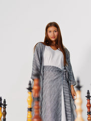 BYSARAD | THE ATHENA 3-PIECE ABAYA SET - GREY