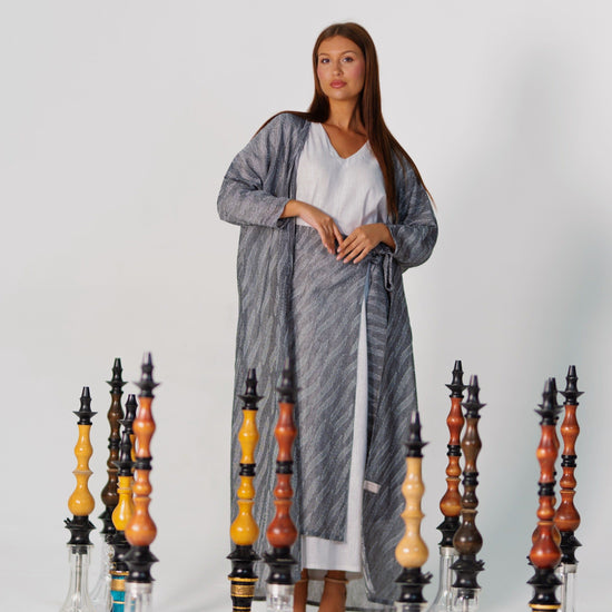 BYSARAD | THE ATHENA 3-PIECE ABAYA SET - GREY