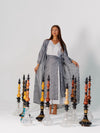 BYSARAD | THE ATHENA 3-PIECE ABAYA SET - GREY