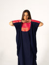 BYSARAD | THE CALYPSO 2-PIECE KAFTAN SET - NAVY & FUCHSIA
